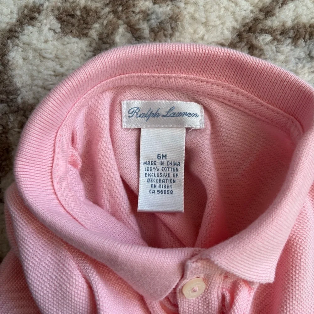 Ralph Lauren NWOT Baby Girl Onesie Ruffled One-Piece Snap Closure Henley Soft
